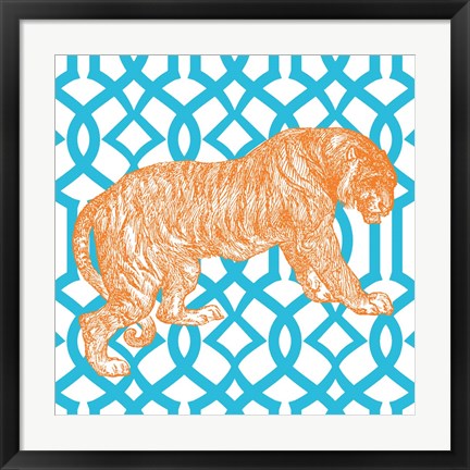 Framed Bright Menagerie Tiger Print