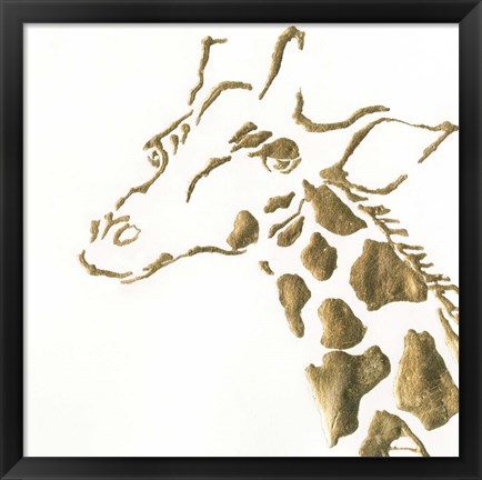 Framed Gilded Giraffe Print