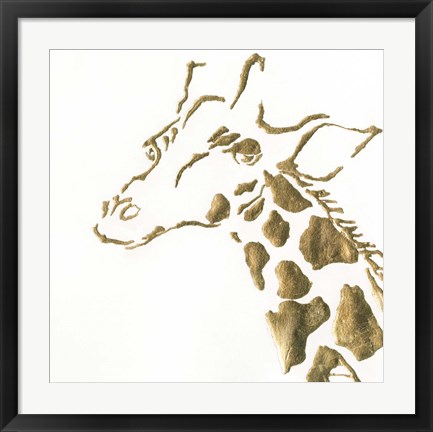 Framed Gilded Giraffe Print