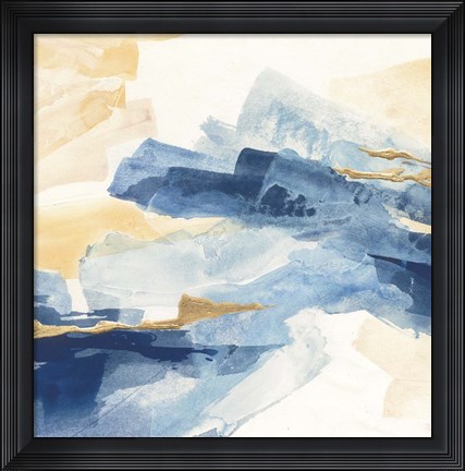 Framed Gilded Indigo I Print