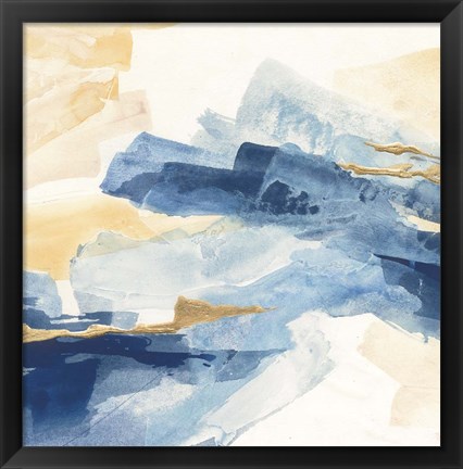 Framed Gilded Indigo I Print