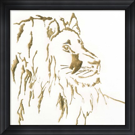 Framed Gilded Lion Print