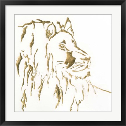 Framed Gilded Lion Print