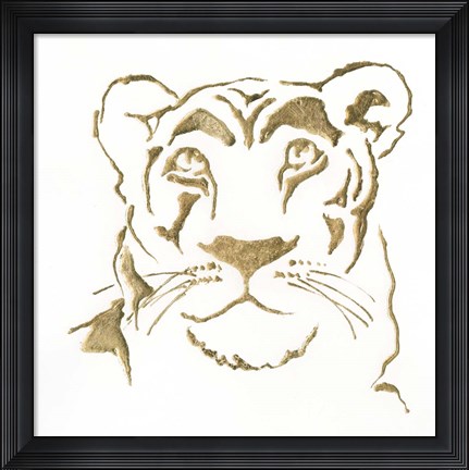 Framed Gilded Lioness Print