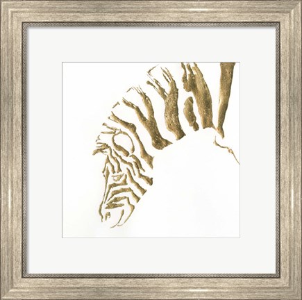 Framed Gilded Zebra Print