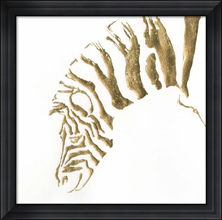 Framed Gilded Zebra Print