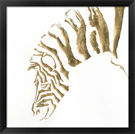 Framed Gilded Zebra Print