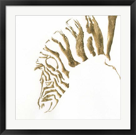 Framed Gilded Zebra Print