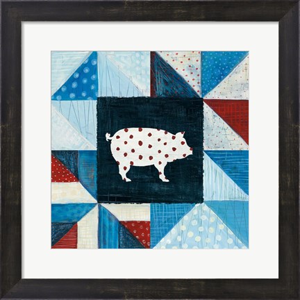 Framed Modern Americana Farm Quilt V Print