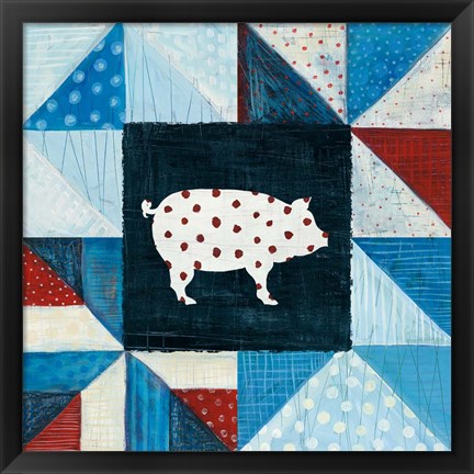 Framed Modern Americana Farm Quilt V Print