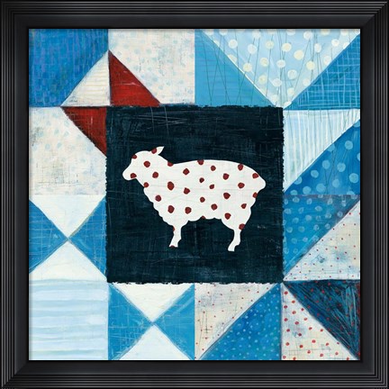 Framed Modern Americana Farm Quilt VI Print