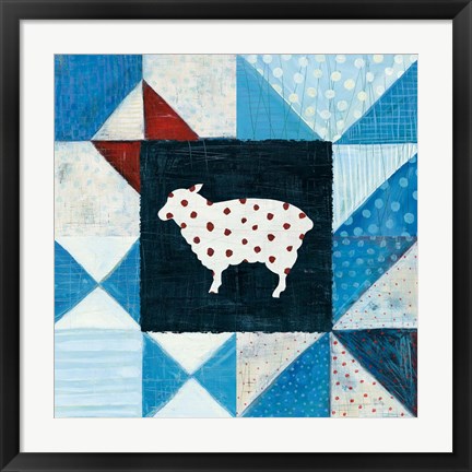 Framed Modern Americana Farm Quilt VI Print