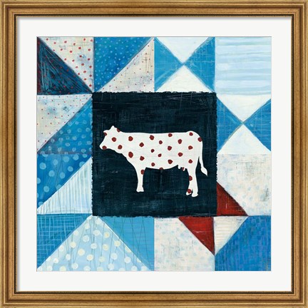 Framed Modern Americana Farm Quilt VIII Print