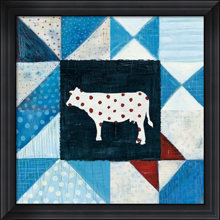 Framed Modern Americana Farm Quilt VIII Print