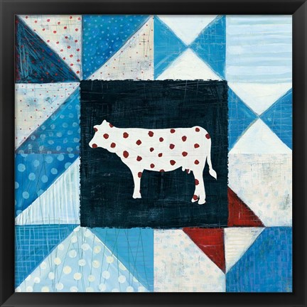 Framed Modern Americana Farm Quilt VIII Print