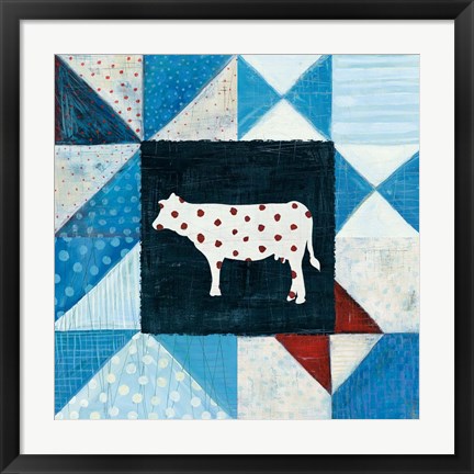 Framed Modern Americana Farm Quilt VIII Print