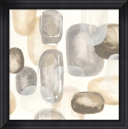 Framed Neutral Stones I Print