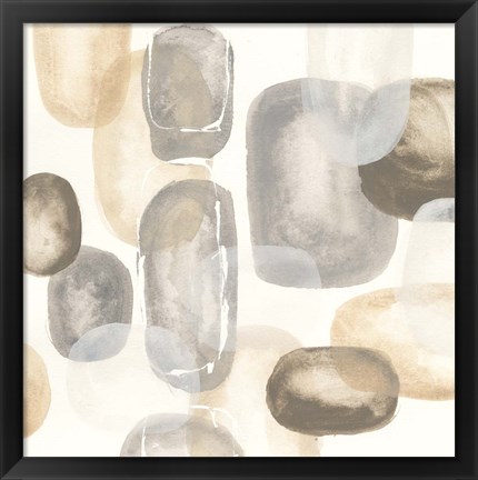 Framed Neutral Stones I Print
