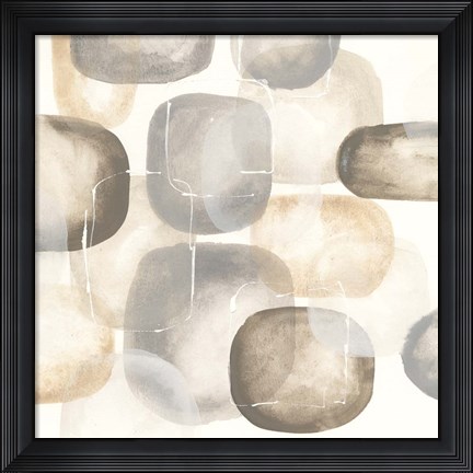 Framed Neutral Stones III Print