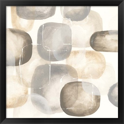 Framed Neutral Stones III Print