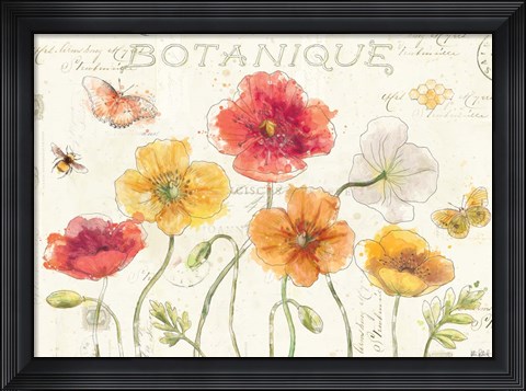 Framed Painted Poppies I Print