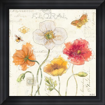 Framed Painted Poppies III Print