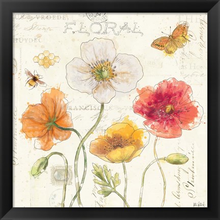 Framed Painted Poppies III Print
