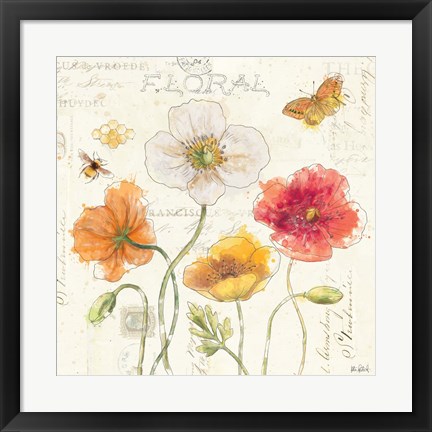 Framed Painted Poppies III Print