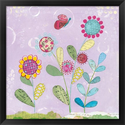 Framed Pattys Garden I Print