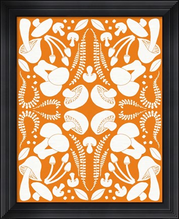 Framed Retro Mushroom Otomi Silhouette Print