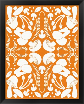 Framed Retro Mushroom Otomi Silhouette Print