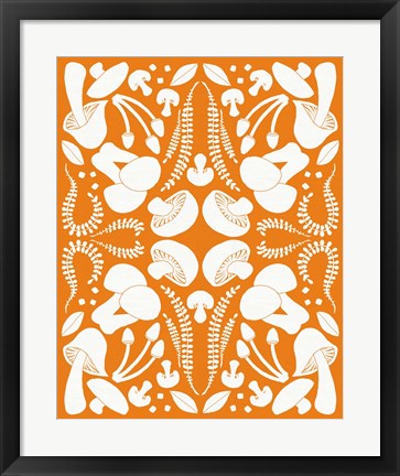 Framed Retro Mushroom Otomi Silhouette Print