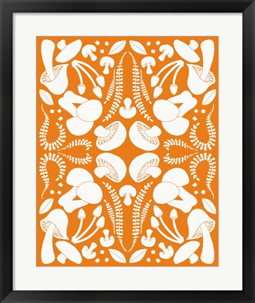 Framed Retro Mushroom Otomi Silhouette Print