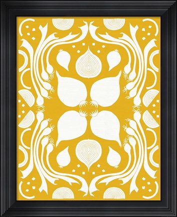 Framed Retro Onion Otomi Silhouette Print