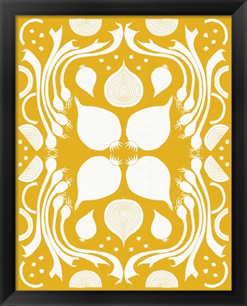 Framed Retro Onion Otomi Silhouette Print