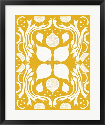 Framed Retro Onion Otomi Silhouette Print