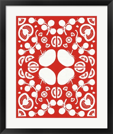 Framed Retro Tomato Otomi Silhouette Print