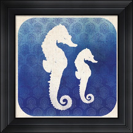 Framed Watermark Seahorse Print