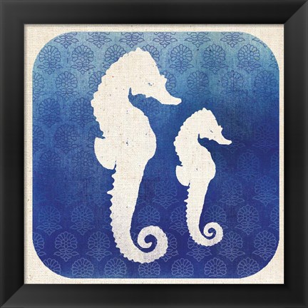 Framed Watermark Seahorse Print