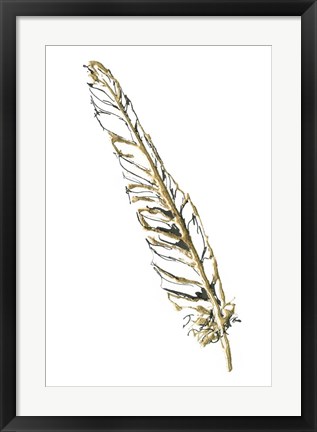 Framed Gilded Swan Feather I Print