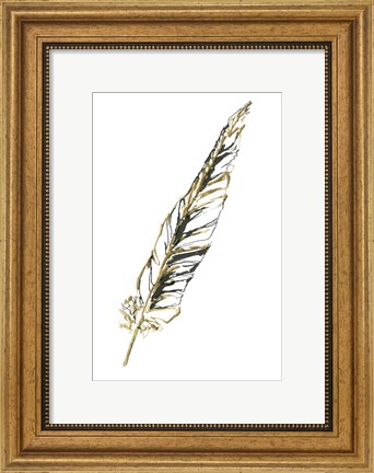 Framed Gilded Swan Feather II Print