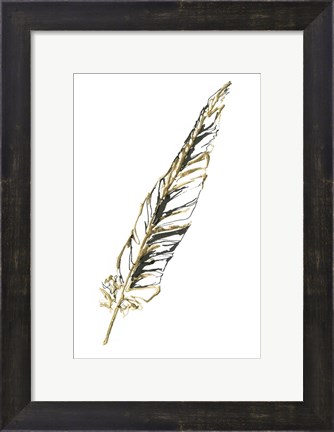 Framed Gilded Swan Feather II Print