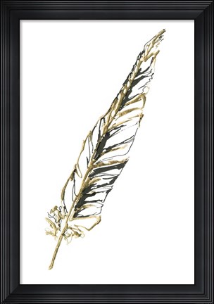 Framed Gilded Swan Feather II Print