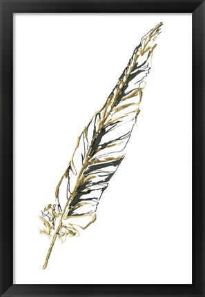 Framed Gilded Swan Feather II Print