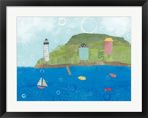 Framed Coastal Harbor I Print