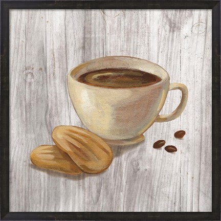 Framed Coffee Time II on Wood Print