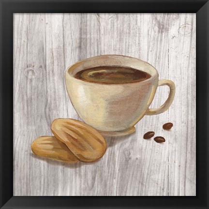 Framed Coffee Time II on Wood Print