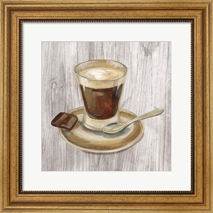 Framed Coffee Time III on Wood Print