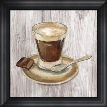 Framed Coffee Time III on Wood Print