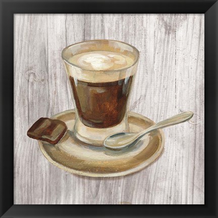 Framed Coffee Time III on Wood Print